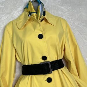 Chaps Women’s Sz L Yellow Jacket Light Peacoat Lined Weather Proof Chic Preppy